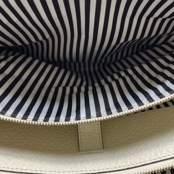 Kate Spade Lydia Southport Colorblock Pebbled Leather Satchel Tote Cream Black - Picture 8 of 16